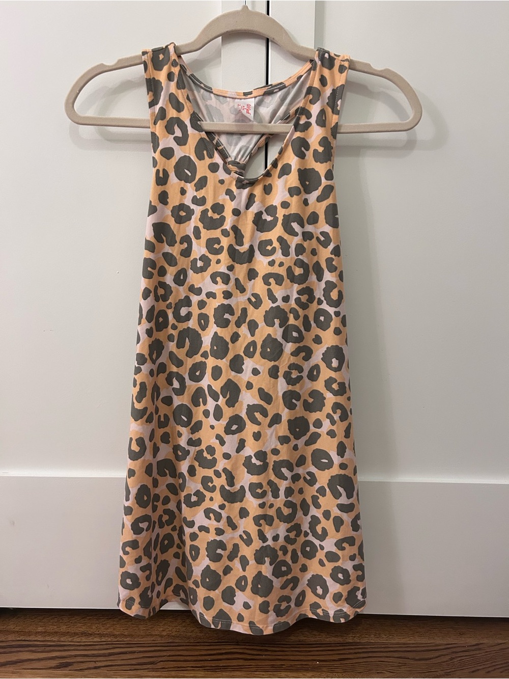Cat & Jack Girls' Pink, Peach & Gray Leopard swim coverup - size XL(14)